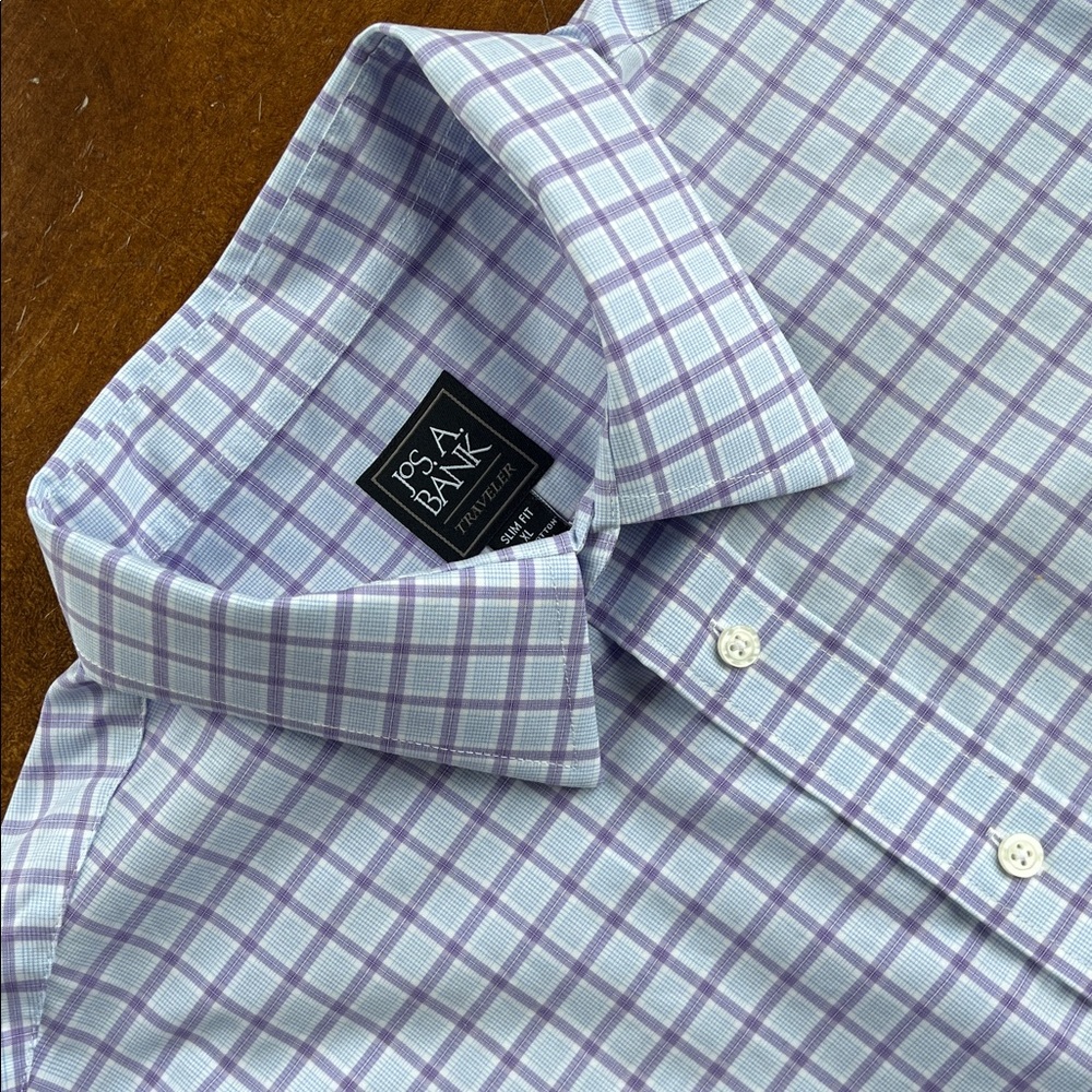 Jos A Bank Traveler Slim Fit Dress Shirt Sz XL